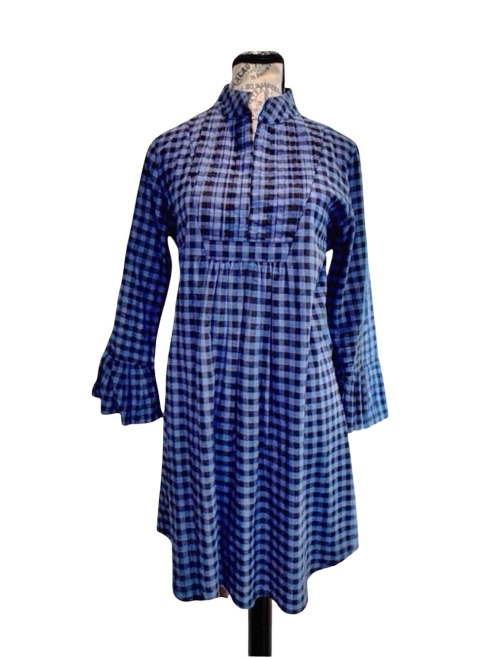 Bell Buffalo Check Dress | Size 6 | High Neck Prairie Empire | Classic